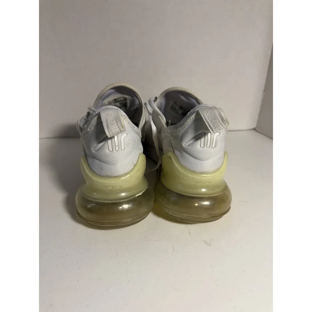 Nike Air Max 270 GS 5Y White Metallic Silver Sneakers 943345-103